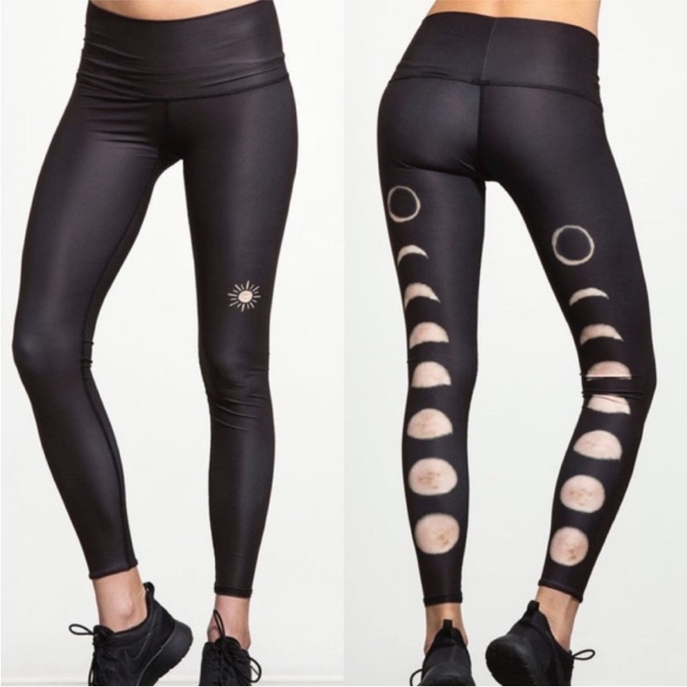 Teeki Eclipse Phases of the Moon Leggings S Black